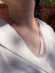 Pink Morganite Bolts Necklace, Fine Gemstone Jewelry