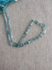 Aquamarine Faceted Cylinder Beads, AA+ Grade, Loose Gemstones