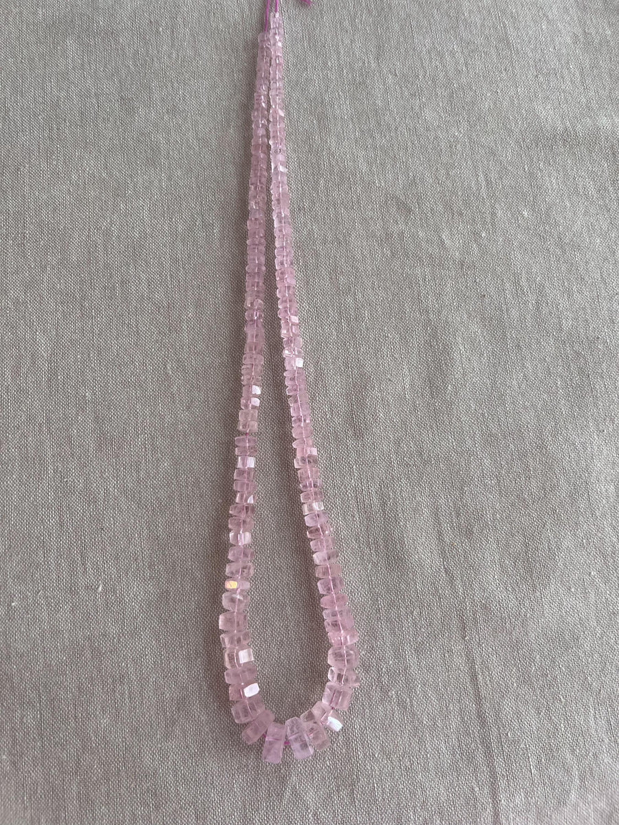 Pink Morganite Faceted Bolt Beads, Natural Gemstone, AA+ Grade, Untreated