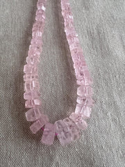 Pink Morganite Faceted Bolt Beads, Natural Gemstone, AA+ Grade, Untreated