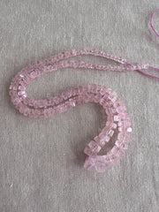 AA+ natural Pink Morganite faceted bolt beads from Brazil, untreated pink gemstones graduated from 4.5mm to 10mm for jewelry making.