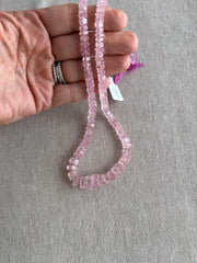 Pink Morganite Faceted Bolt Beads, Natural Gemstone, AA+ Grade, Untreated