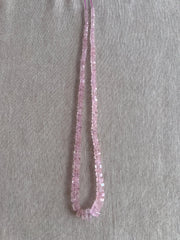 Strand of natural untreated Pink Morganite faceted bolt beads, graduated from 4.5mm to 10mm, for handmade jewelry designs.