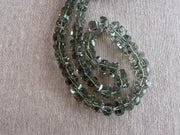 Prasiolite Twisted Rondelle Beads, AAA Grade, Indian Prasiolite, Green Amethyst