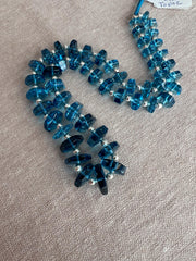 Swiss Blue Topaz Bolt Beads, AAA+ Grade, Natural Gemstones
