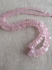Pink Morganite Faceted Bolt Beads, Natural Gemstone, AA+ Grade, Untreated