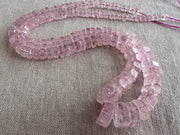 Pink Morganite Faceted Bolt Beads, Natural Gemstone, AA+ Grade, Untreated