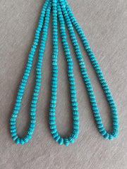 Sleeping Beauty Turquoise Carved Melon Beads, Natural Turquoise, AA+ Grade