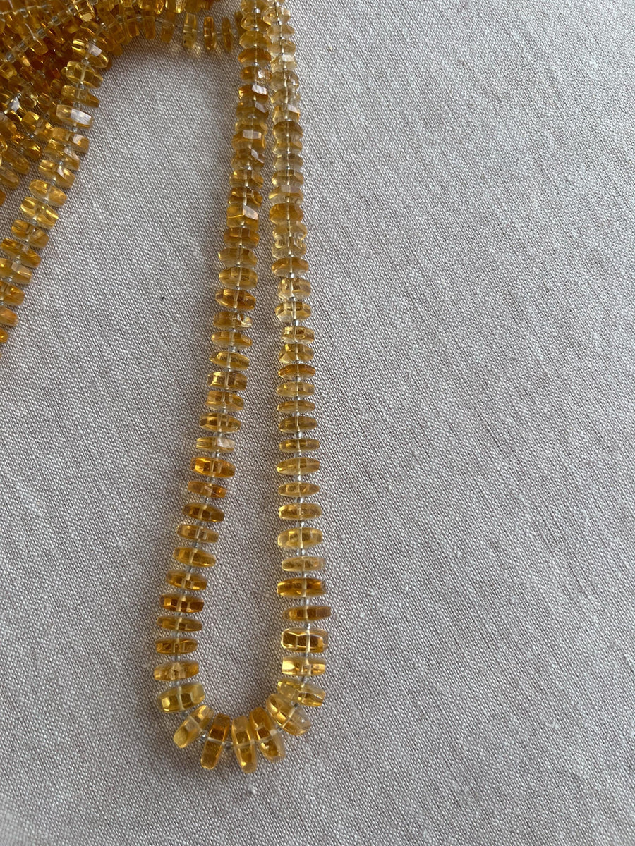 Citrine Faceted Bolt Beads, AAA Grade, Natural Gemstones