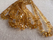 AAA Brazilian Citrine faceted bolt beads, transparent golden yellow gemstones graduated from 6mm to 13mm for jewelry making.