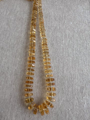 16-inch strand of AAA Brazilian Citrine faceted bolt beads, approximately 80 gemstones graduated from 6mm to 13mm.