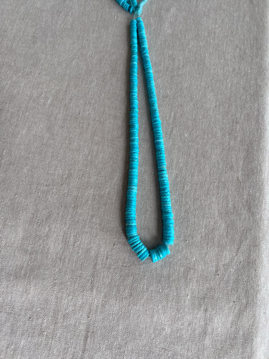 Sleeping Beauty Turquoise Heishi Cut Bead Stones, AAA Grade, Natural Turquoise