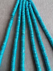 Sleeping Beauty Turquoise Heishi Cut Bead Stones, AAA Grade, Natural Turquoise