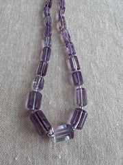 Amethyst Faceted Cylinder Beads, AAA Grade, Brazilian Amethyst