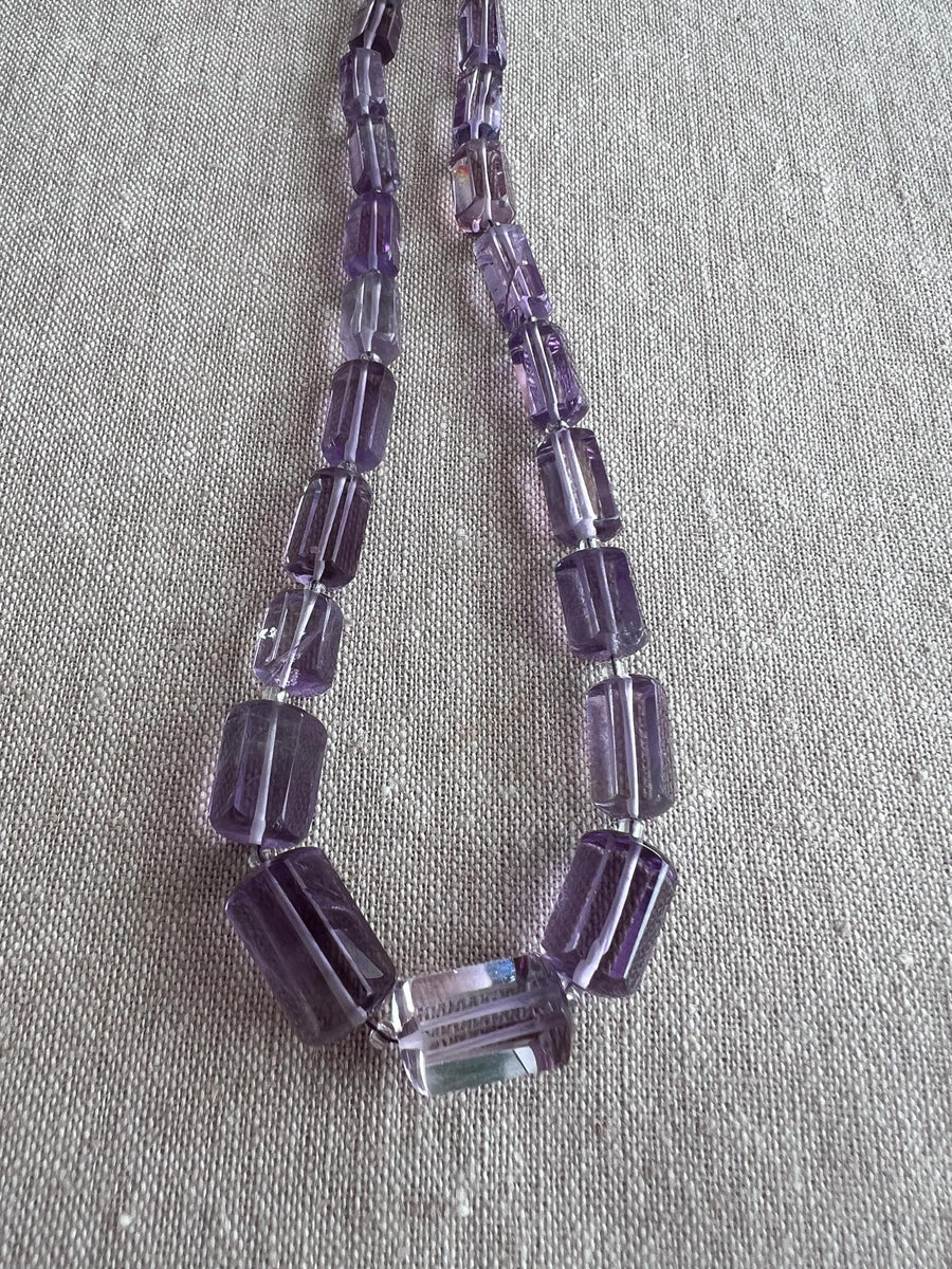 Amethyst Faceted Cylinder Beads, AAA Grade, Brazilian Amethyst