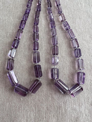Amethyst Faceted Cylinder Beads, AAA Grade, Brazilian Amethyst