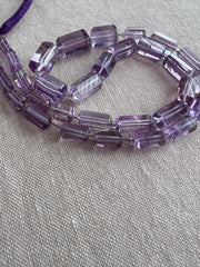 Amethyst Faceted Cylinder Beads, AAA Grade, Brazilian Amethyst