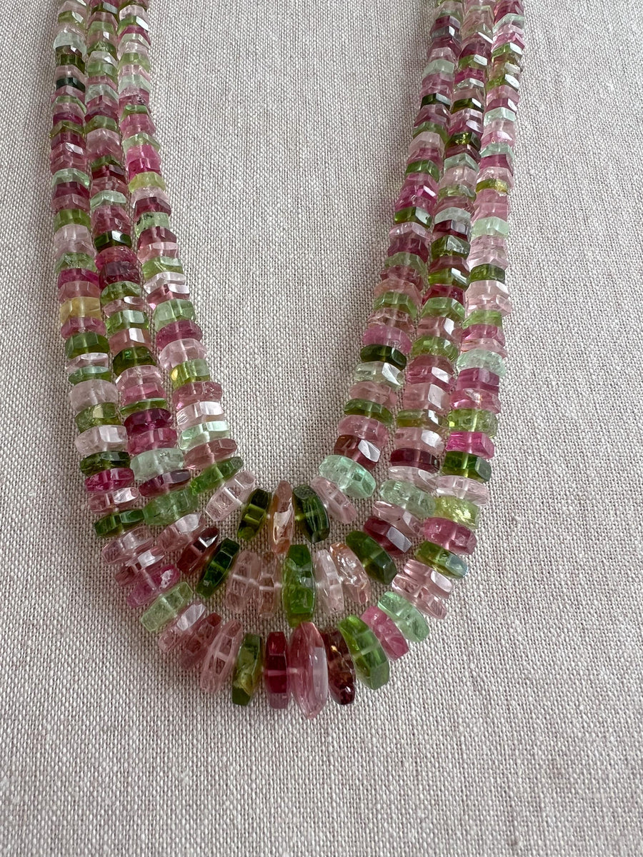 Tourmaline Faceted Bolt Beads, AAA Grade, Natural Gemstones