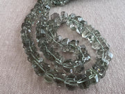 16-inch strand of AAA Indian Prasiolite twisted rondelle beads, graduated from 7mm to 13mm, for fine jewelry making.
