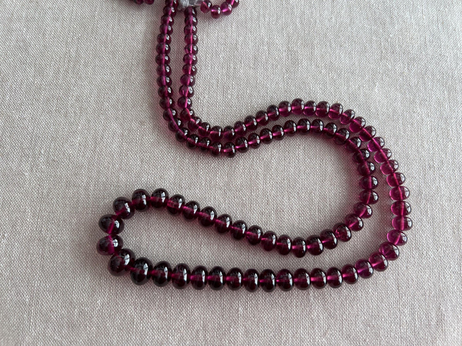 Rhodolite Smooth Rondelle Beads, AAA+ Grade, Natural Gemstone