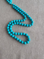 AAA+ Sleeping Beauty Turquoise smooth round beads, 7mm natural Arizona gemstones in classic robin's egg blue.