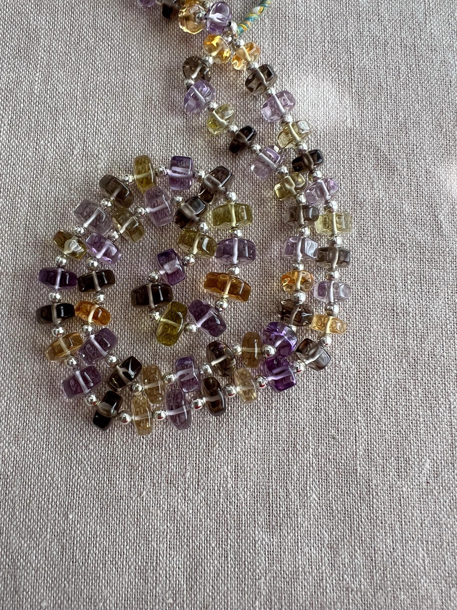 Semi Precious Mix Beads, Button Cut, AAA Grade, Rare Find