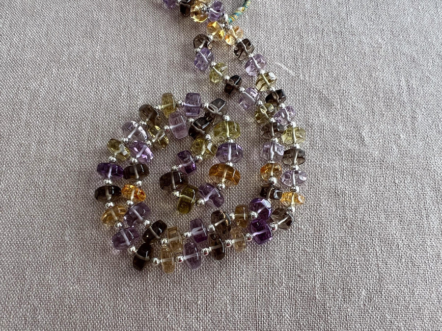 Semi Precious Mix Beads, Button Cut, AAA Grade, Rare Find