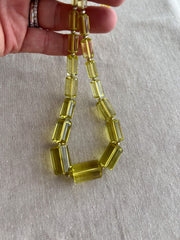 Lemon Quartz Faceted Cylinder Beads, AAA++ Grade, Rare Find