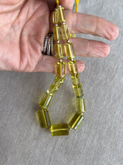 Lemon Quartz Faceted Cylinder Beads, AAA++ Grade, Rare Find