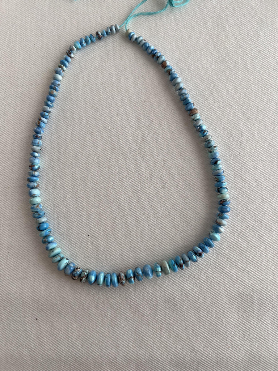 Golden Hills Turquoise Smooth Rondelle Beads, AAA Grade,  Kazakhstan Turquoise