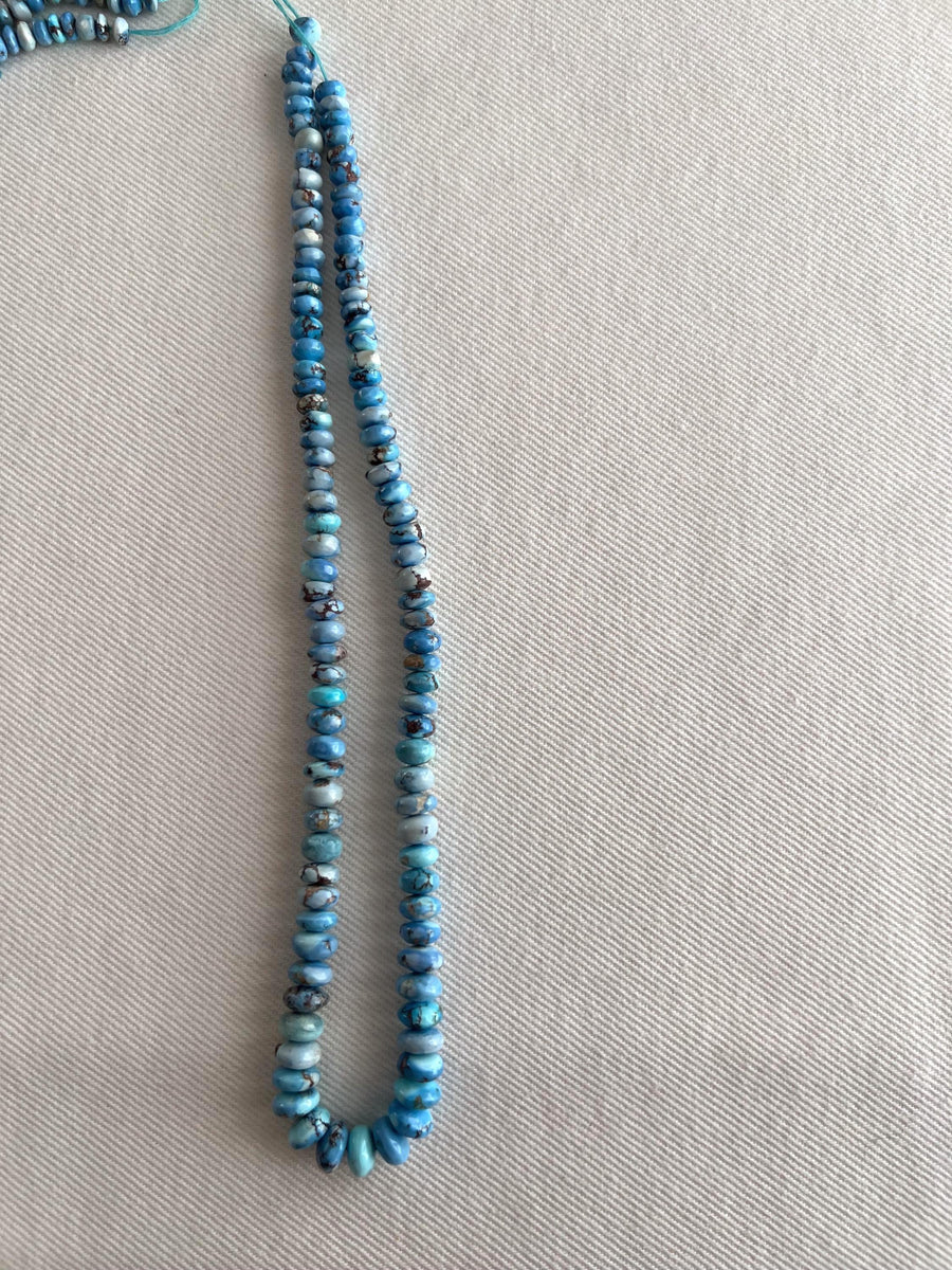 Golden Hills Turquoise Smooth Rondelle Beads, AAA Grade,  Kazakhstan Turquoise