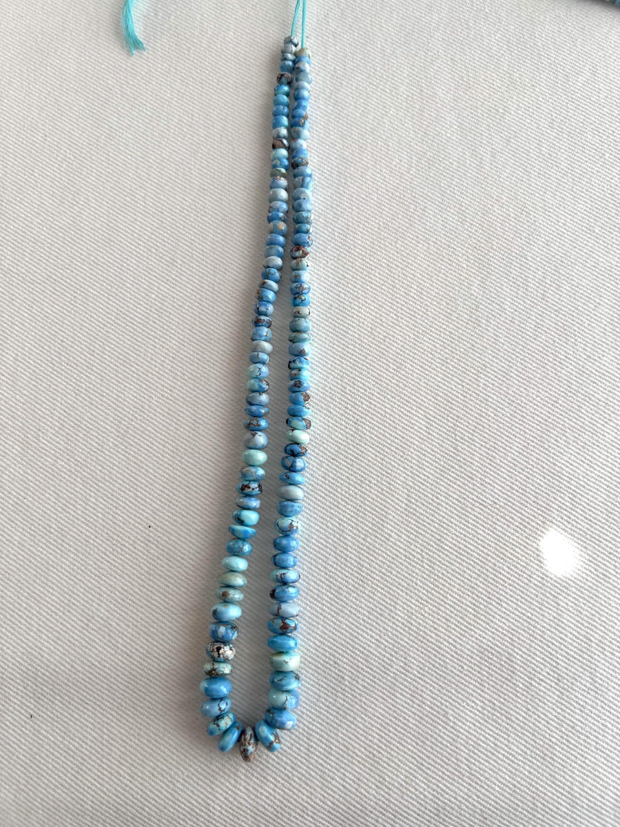 Golden Hills Turquoise Smooth Rondelle Beads, AAA Grade,  Kazakhstan Turquoise