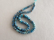 AAA Golden Hills Turquoise smooth rondelle beads from Kazakhstan, lavender blue gemstones with chocolate brown matrix, graduated 4mm to 7.5mm.