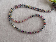 16-inch strand of natural unheated Sapphire faceted rondelle beads in assorted colors, graduated from 2.5mm to 4mm.