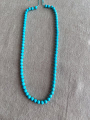 16-inch strand of AAA+ Sleeping Beauty Turquoise smooth round gemstone beads for fine jewelry making.