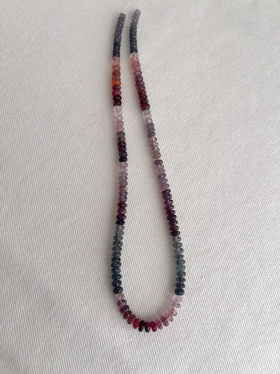 AAA natural multi-color Spinel carved rondelle gemstone beads, 5mm–6mm, for jewelry making.