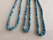 15-inch strand of AAA Golden Hills Turquoise smooth rondelle beads from Kazakhstan, graduated from 4mm to 7.5mm for jewelry making. three strands