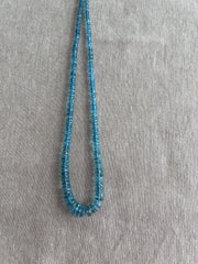 Strand of natural Santa Maria Aquamarine faceted tyre beads, graduated from 4mm to 9.5mm, for jewelry making. blue gemstone