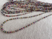 16-inch strand of natural unheated Sapphire faceted rondelle beads in assorted colors, graduated from 2.5mm to 4mm. multiple strands