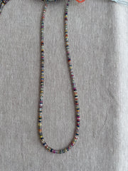 16-inch strand of natural unheated Sapphire faceted rondelle beads in assorted colors, graduated from 2.5mm to 4mm.