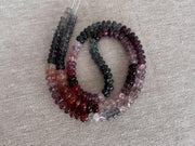 AAA natural multi-color Spinel carved rondelle gemstone beads, 5mm–6mm, for jewelry making.