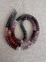 AAA natural multi-color Spinel carved rondelle gemstone beads, 5mm–6mm, for jewelry making.