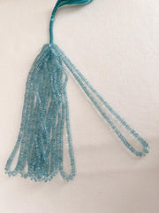 AAA Natural Unheated Aquamarine Rondelle Beads, Graduated 3.5mm to 6.5mm, Faceted, 16" Strand