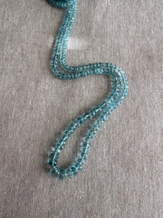 AAA Natural Unheated Aquamarine Rondelle Beads, Graduated 3.5mm to 6.5mm, Faceted, 16" Strand