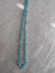 16-inch strand of natural Brazilian Aquamarine faceted rondelle beads, graduated from 3.5mm to 6.5mm for fine jewelry making.