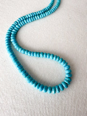 Natural Sleeping Beauty Turquoise AAA Arizona Old-Mine Graduated Faceted Rondelles Beads, 3mm to 6.5mm