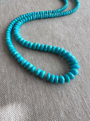 Natural Sleeping Beauty Turquoise AAA Arizona Old-Mine Graduated Faceted Rondelles Beads, 3mm to 6.5mm