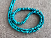AAA natural Sleeping Beauty Turquoise faceted rondelle beads from an old Arizona mine, graduated from 3mm to 6.5mm in classic robin's egg blue.