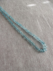 AAA Natural Unheated Aquamarine Rondelle Beads, Graduated 3.5mm to 6.5mm, Faceted, 16" Strand