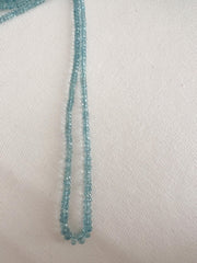 AAA Natural Unheated Aquamarine Rondelle Beads, Graduated 3.5mm to 6.5mm, Faceted, 16" Strand